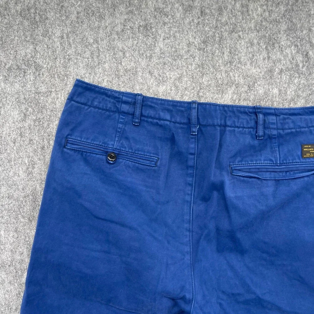 J.Crew Selvedge Officer Chino Pants Mens 36x32 Straight Fit Blue Cotton